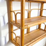 Rattan wall shelf