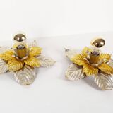 Set of two medium size painted Italian Florentine wall lights