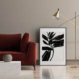 Botanical illustration in black, 50x70