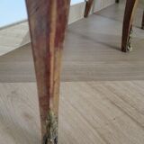 Pair of 2 Louis XV bedside tables - marquetry - 2 drawers - pink marble