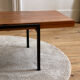 Table basse pin et métal vintage