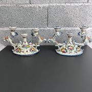 Paire de bougeoirs italiens signés