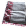 Red and white damask tablecloth