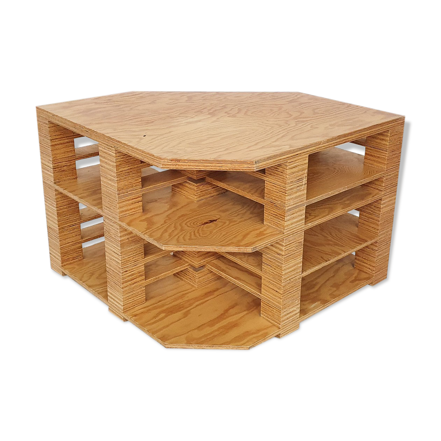 Bureau en contreplaqué de design néerlandais exceptionnel