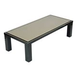 Vintage Rectangular Coffee Table Fedam Metal Glass 130cm