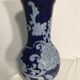 Vase grès bleu alsace Betschdorf décoration vintage