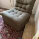 Fauteuil vintage en tissu à carreaux marron, années 1960, style Mid-Century