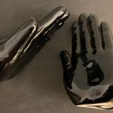 Pair of black ceramic hand book greenhouse, 1970, Netherlands