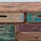 Original wooden chest of drawers with 15 mismatched drawers