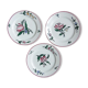 Dessert plates in Sarreguemines earthenware, floral decoration, early XX -th century