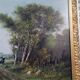 Oil on canvas painting characters on a country road