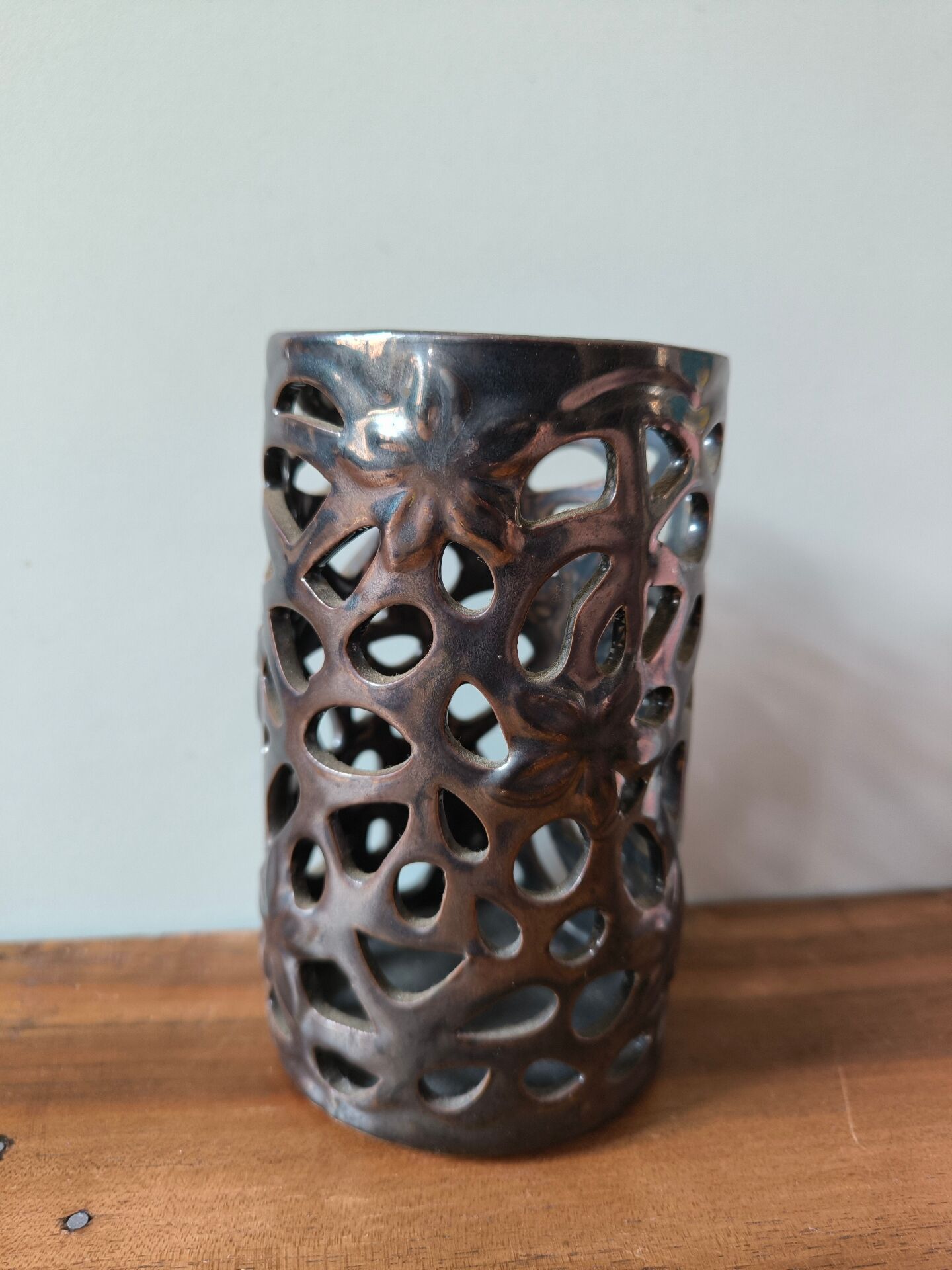 Ceramic design candle holder photophore Serax gold bronze