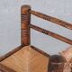 Mid-century rush oak french armchair