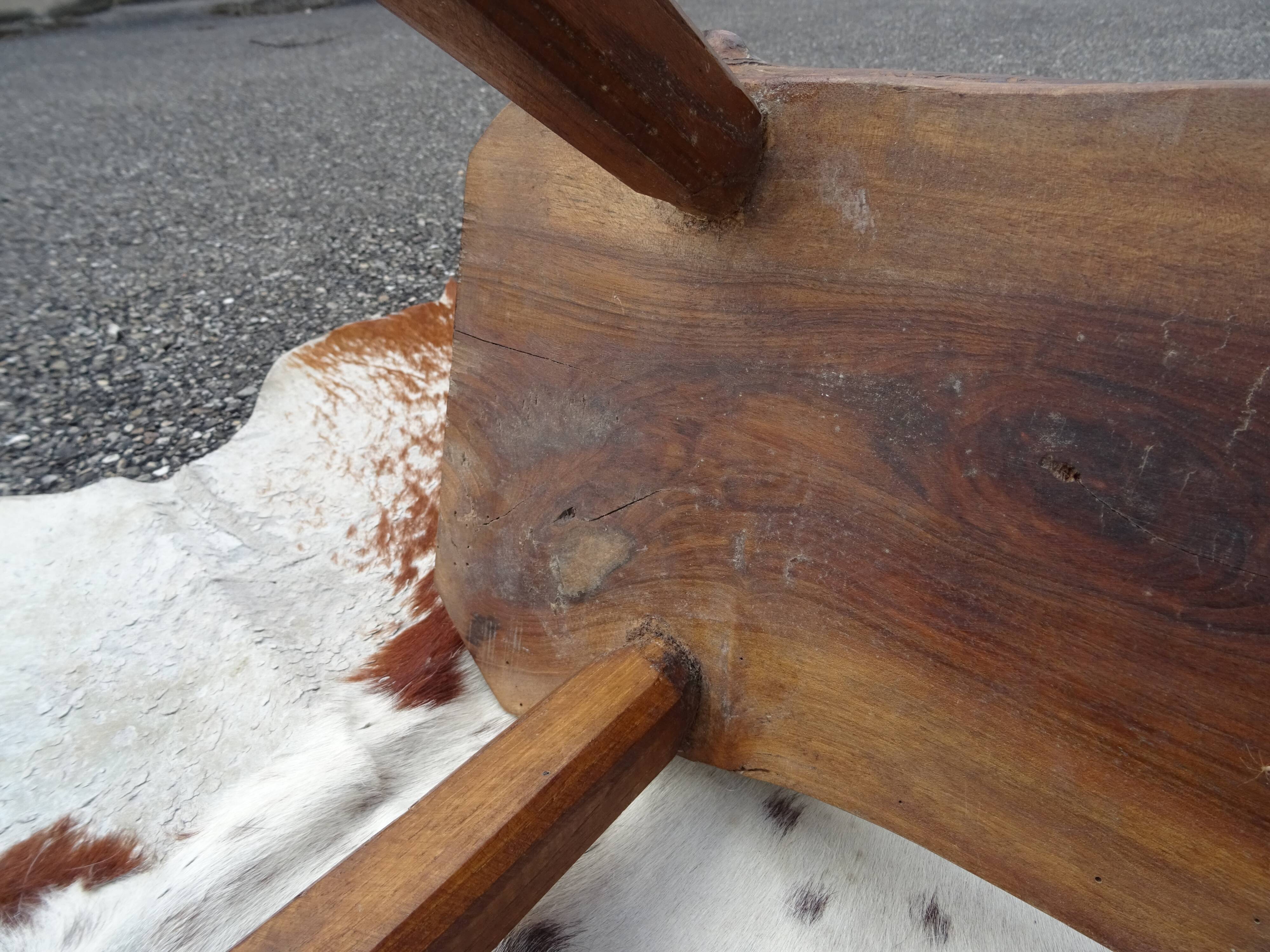 Brutalist bench in solid wood
