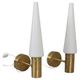 Pair of wall sconces lS-1987 in brass and opal glass Hans Agne Jakobson Sweden 1960
