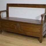Solid Oak Landing Chest Bench – 1920