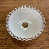 Paire de suspensions en verre blanc