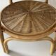 Table basse ronde vintage en rotin et osier