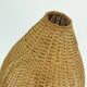 Danish modern table lamp teak and rattan 1960s mid century wicker light