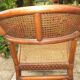Fauteuil bureau bois courbé et cannage
