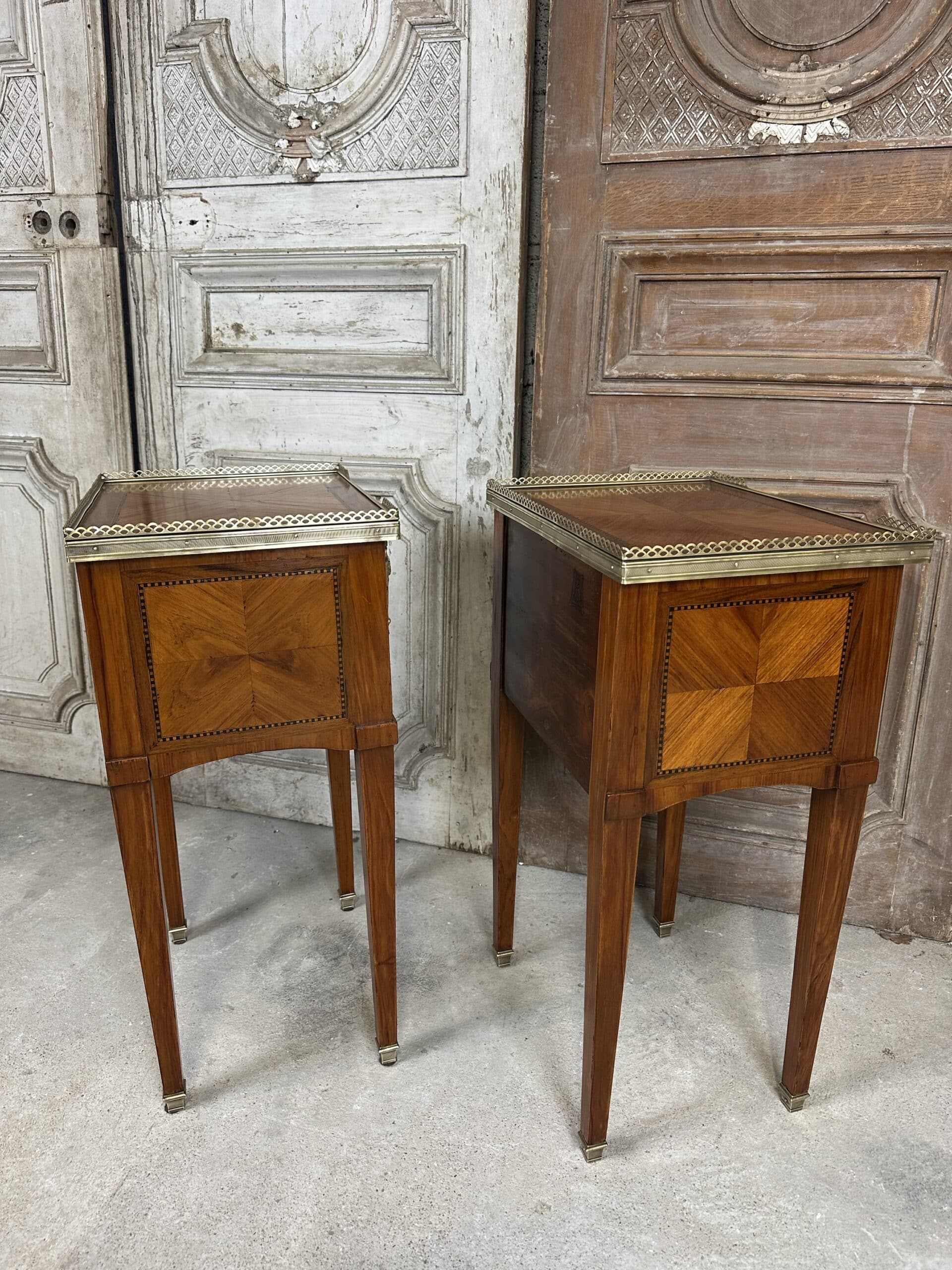 Pair of bedside tables in Louis XVI style circa 1960-70