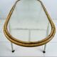 Vintage rattan and glass table with 70s steel frame