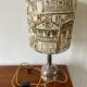 Vintage lamp published by Pettini Stiga and fabric shade Güell Lamadrid, Italy.