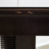 Large Robust Dinig Table with Carved Legs and Glass Top