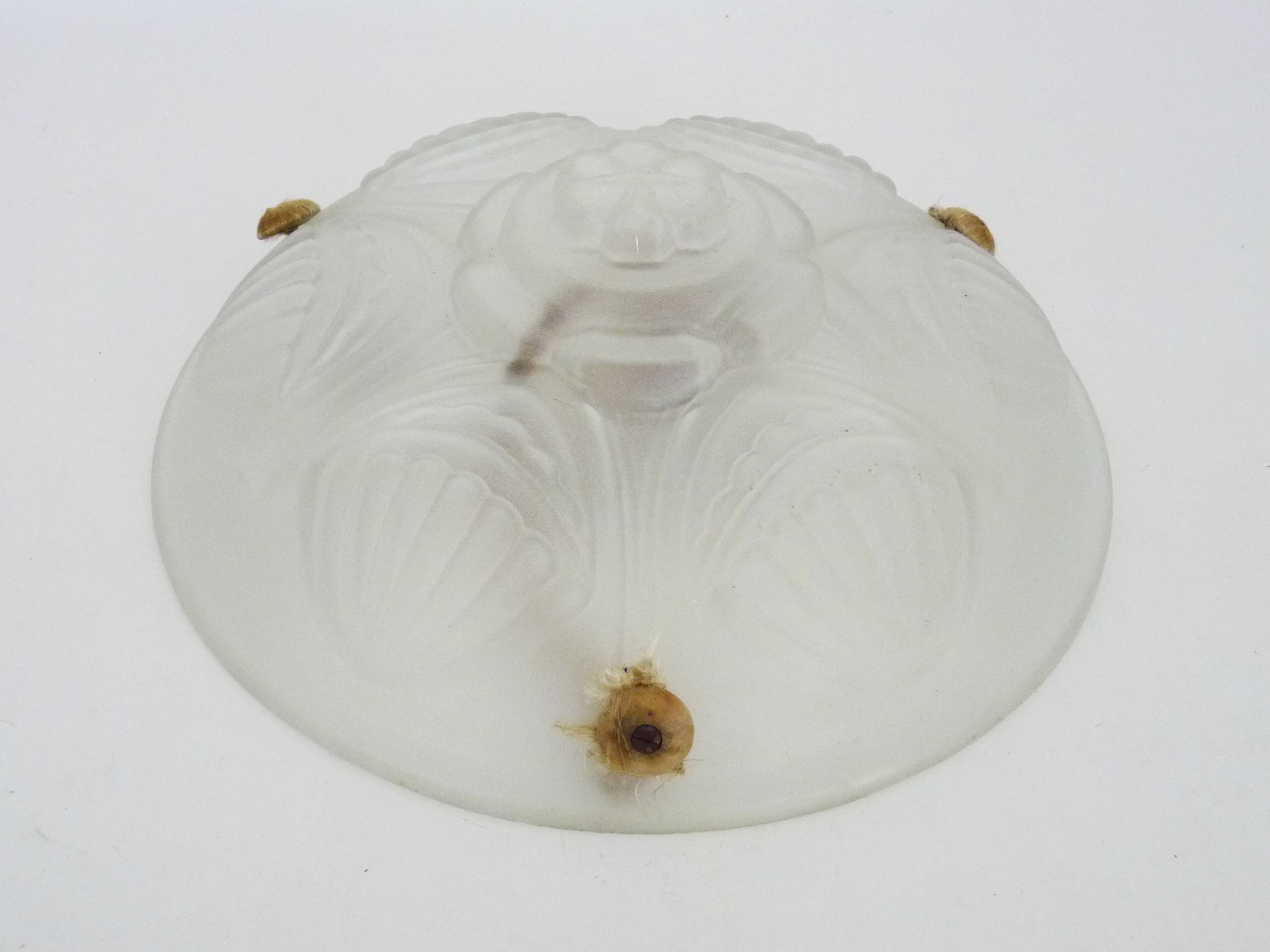 Art Deco washbasin pendant light 1 light in glass with geometric patterns