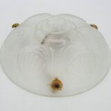 Art Deco washbasin pendant light 1 light in glass with geometric patterns
