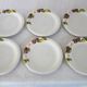 6 plates + 2 bowls Barbotine fruit decor vintage