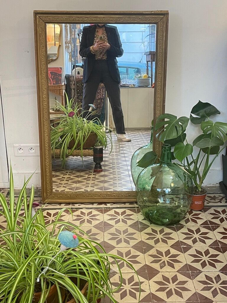 Old gilded wood mirror 115x74cm