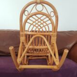 Fauteuil à bascule bambou et rotin pour enfant