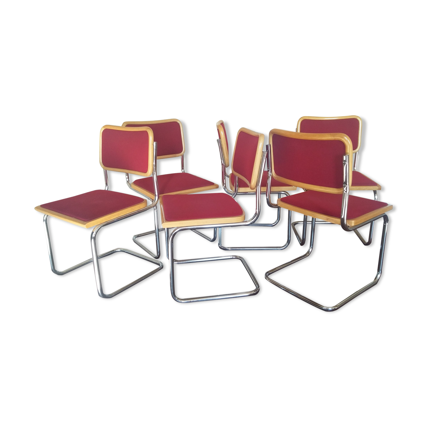Set of 6 vintage chairs Cesca B32 Breuer Bauhaus Italy