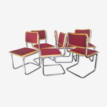 Set of 6 vintage chairs Cesca B32 Breuer Bauhaus Italy