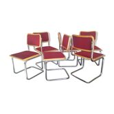 Set of 6 vintage chairs Cesca B32 Breuer Bauhaus Italy