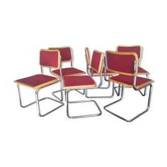 Set of 6 vintage chairs Cesca B32 Breuer Bauhaus Italy