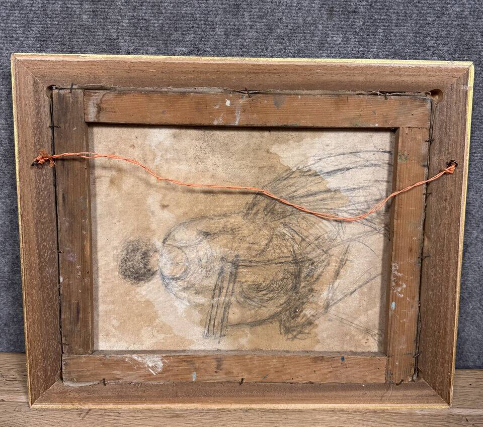 Georges Auphan 1970: oil on canvas depicting an animated landscape