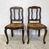 Pair of straw chairs 1900
