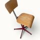 Adjustable swivel workshop chair, plywood, star base, burgundy.