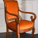 Fauteuil en Noyer, Époque Restauration, XIXe Siècle