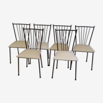 6 Colette Gueden chairs 1950
