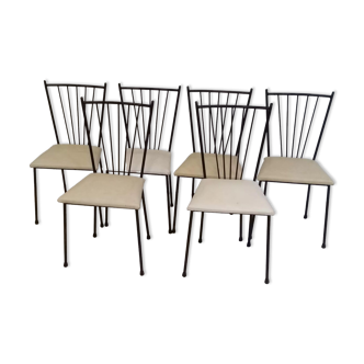 6 Colette Gueden chairs 1950