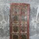 Indian door with 2-leaf floral motifs with 2 rings for wall mounting