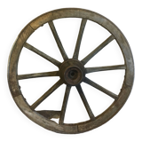 Oak and metal cart wheel