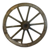 Oak and metal cart wheel