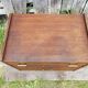 Old Chest of Drawers Drawer + Doors Wood Feet Compass 70s Vintage