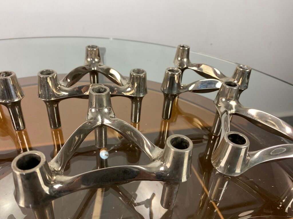Lot of 8 BMF Nagel 1970 modular candlesticks