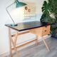 Vintage desk from the 60s-70s, light oak, in superb condition.