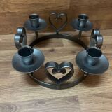 Silver metal candle holder